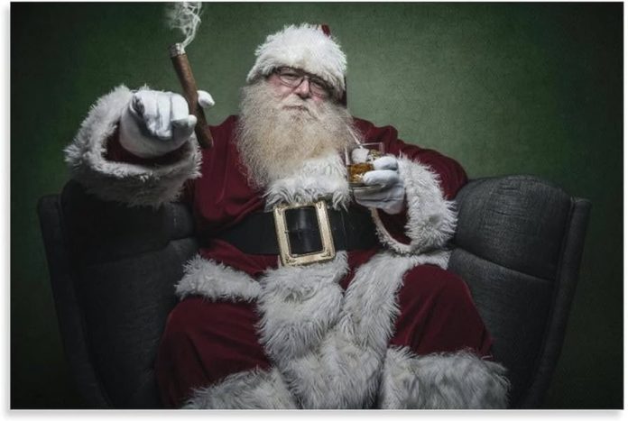 Santa smoking a cigar